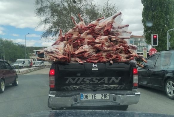 Kilolarca et kamyonet kasasında hiç bir önlem alınmadan taşındı
