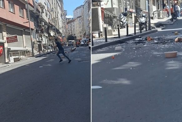 Eşinin tutuklandığını öğrenince eşyaları sokağa attı