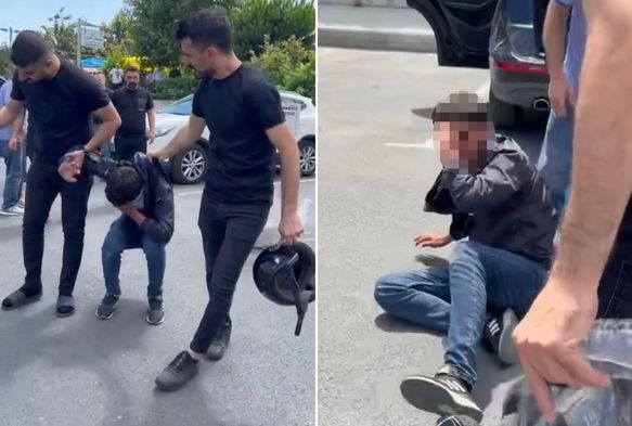 Hamile kadını gasp eden şüpheli yakalanıp dövüldü