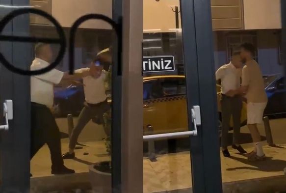 Yolcusunun sevgilisine kafa attı