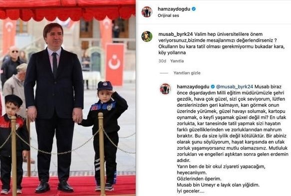 Kar tatili isteyen öğrenciye Validen cevap