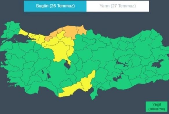 15 İl İin Kodlu Uyarı!