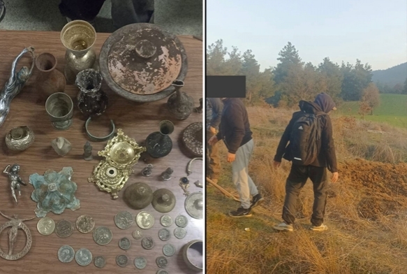 Defineciler kazı yaparken yakalandı